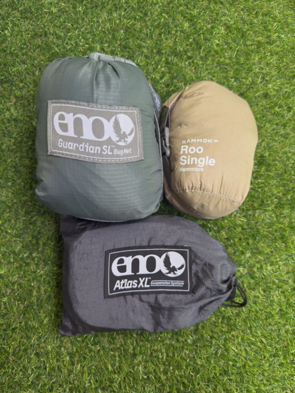 Kammok Roo Hammock + Eno Atlas XL Suspension System + Eno Guardian SL Bug Net